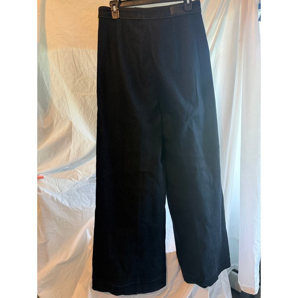 8 by YOOX Wide Leg Jeans Indigo Blue High Waist Made in Italy Size 29 - Picture 4 of 7